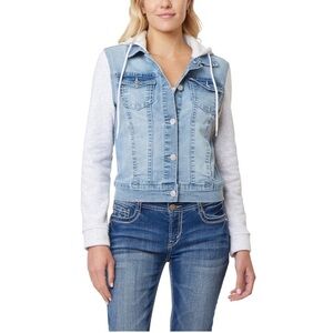 WallFlower Junior Authentic Denim Curvy Jacket Winter Casual Outdoor sz Medium